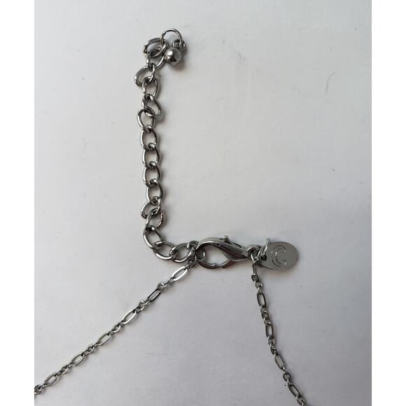 Charming Charlies Silver Toned Chain with Mint Green Stones Necklace - Picture 6 of 7